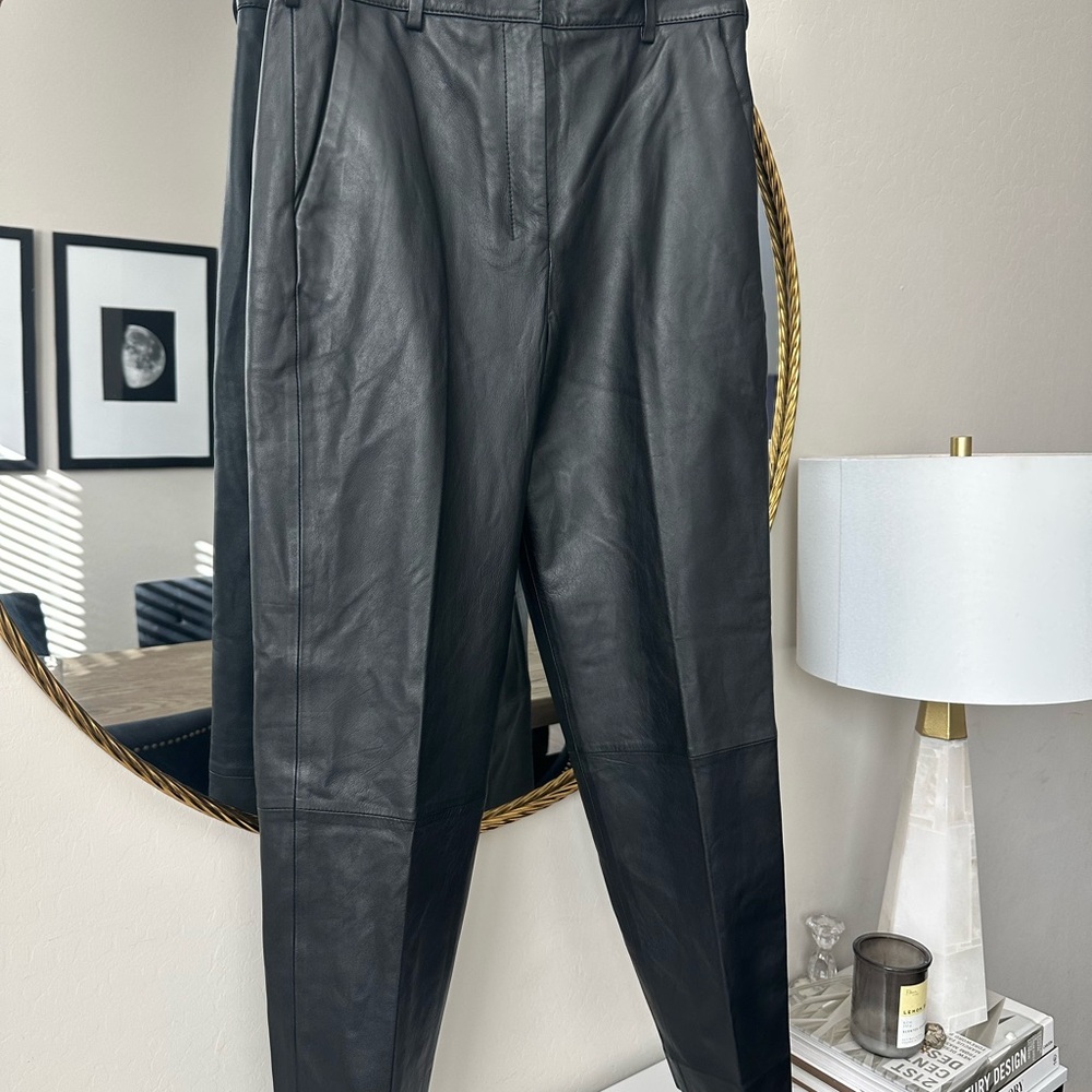 Black French Connection Genuine Leather Pants